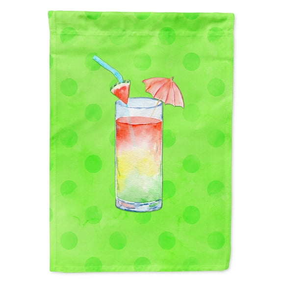 Carolines Treasures BB8210GF Umberella Cocktail Green Polkadot Flag Garden Size  Small multicolor