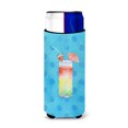 thumbnail image 1 of Carolines Treasures BB8211MUK Umberella Cocktail Blue Polkadot Michelob Ultra Hugger for slim cans  Slim Can multicolor, 1 of 3