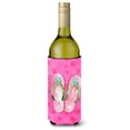 thumbnail image 1 of Carolines Treasures BB8224LITERK Pink Flip Flops Pink Polkadot Wine Bottle Beverge Insulator Hugger  Wine Bottle, 1 of 1