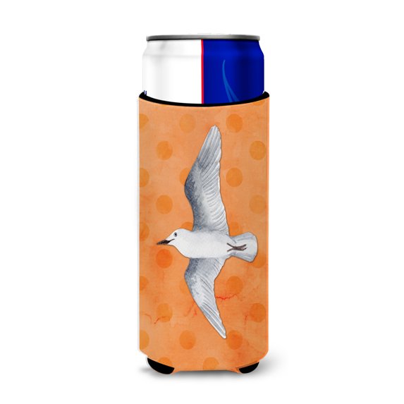 Carolines Treasures BB8228MUK Sea Gull Orange Polkadot Michelob Ultra Hugger for slim cans Slim Can multicolor