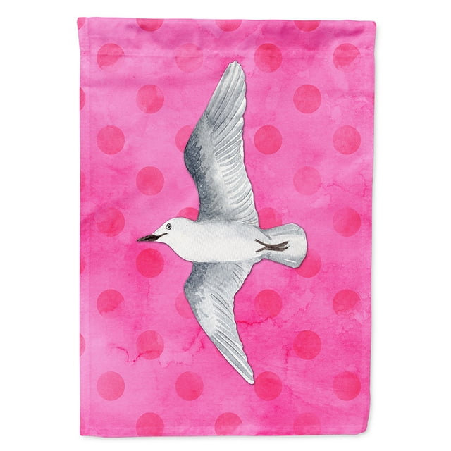 Carolines Treasures BB8229CHF Sea Gull Pink Polkadot Flag Canvas House Size  Large multicolor