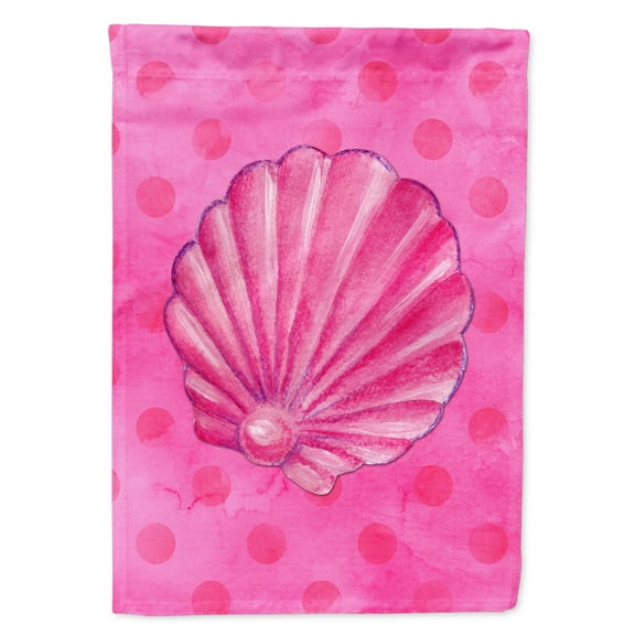 Carolines Treasures BB8244GF Pink Sea Shell Pink Polkadot Flag Garden Size Small multicolor