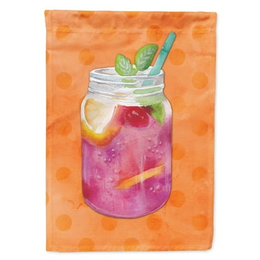 Carolines Treasures BB8253GF Mason Jar Cocktail Orange Polkadot Flag Garden Size  Small multicolor
