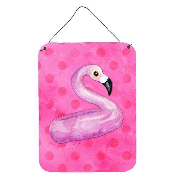 Carolines Treasures BB8259DS1216 Flamingo Floaty Pink Polkadot Wall or Door Hanging Prints 12x16 multicolor