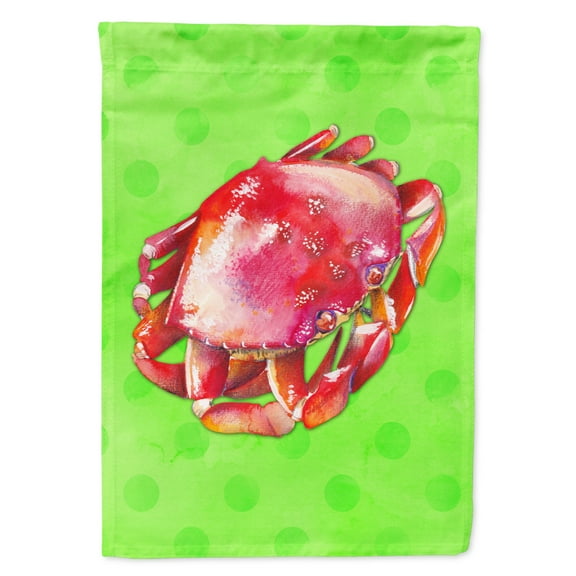 Carolines Treasures BB8265GF Crab Green Polkadot Flag Garden Size  Small multicolor