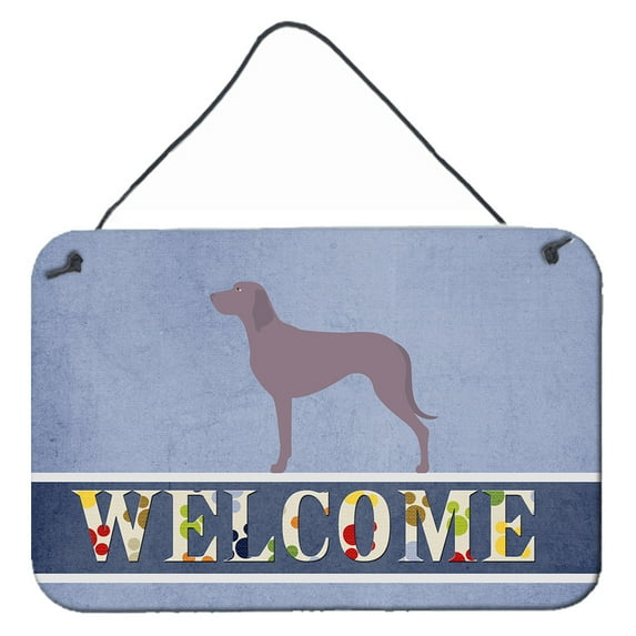 Carolines Treasures BB8280DS812 Weimaraner Welcome Wall or Door Hanging Prints 8x12 multicolor