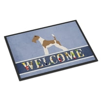 Carolines Treasures BB8284MAT Wire Fox Terrier Welcome Door Mat Indoor Rug or Outdoor Welcome Mat 18x27 Doormat  27"L x
