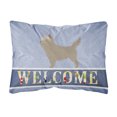 thumbnail image 1 of Carolines Treasures BB8286PW1216 Cairn Terrier Welcome Canvas Fabric Decorative Pillow, Blue, 12H x16W, multicolor, 1 of 3