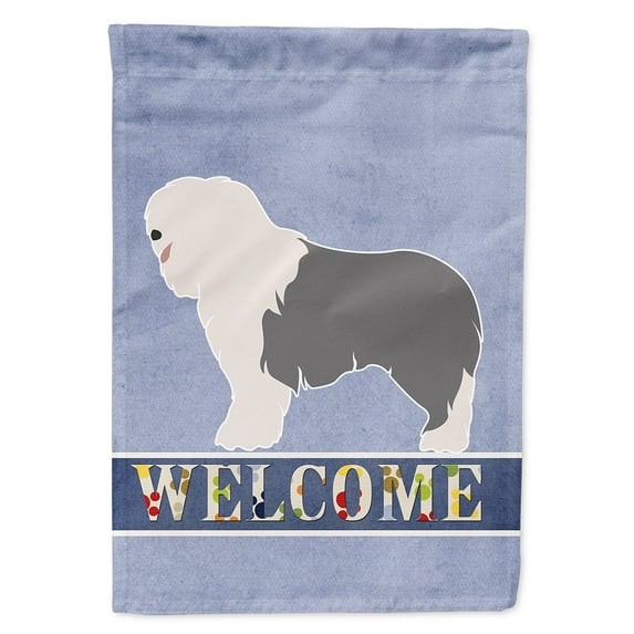 Carolines Treasures BB8304CHF Old English Sheepdog Welcome Flag Canvas House Size  Large multicolor