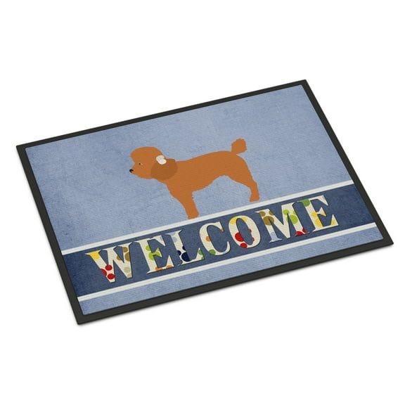 Carolines Treasures BB8316JMAT Toy Poodle Welcome Door Mat Indoor Rug or Outdoor Welcome Mat 24x36 Doormat  36"L x 24"W