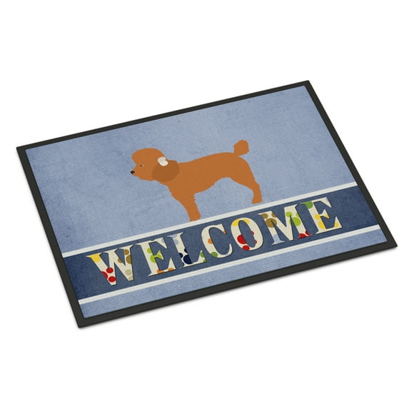 Carolines Treasures BB8316JMAT Toy Poodle Welcome Door Mat Indoor Rug or Outdoor Welcome Mat 24x36 Doormat 36"L x 24"W
