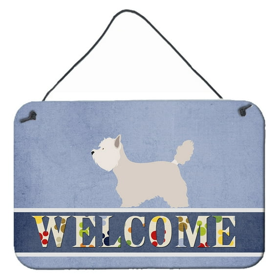 Carolines Treasures BB8318DS812 Westie Welcome Wall or Door Hanging Prints 8x12 multicolor