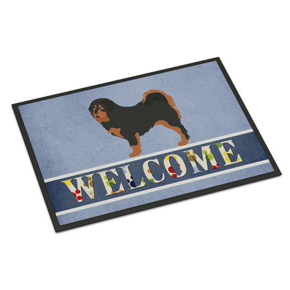 Carolines Treasures BB8326MAT Tibetan Mastiff Welcome Door Mat Indoor Rug or Outdoor Welcome Mat 18x27 Doormat  27"L x