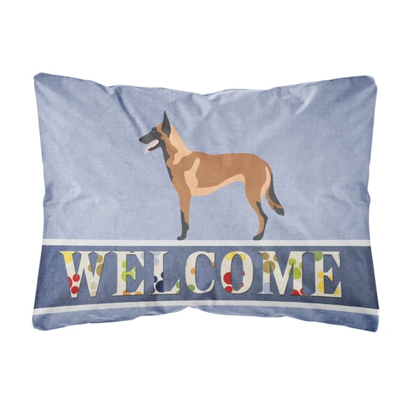 Carolines Treasures BB8332PW1216 Malinois Belgian Shepherd Canvas Fabric Decorative Pillow, Blue, 12H x16W, multicolor