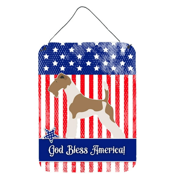 Carolines Treasures BB8365DS1216 Wire Fox Terrier American Wall or Door Hanging Prints 12x16 multicolor