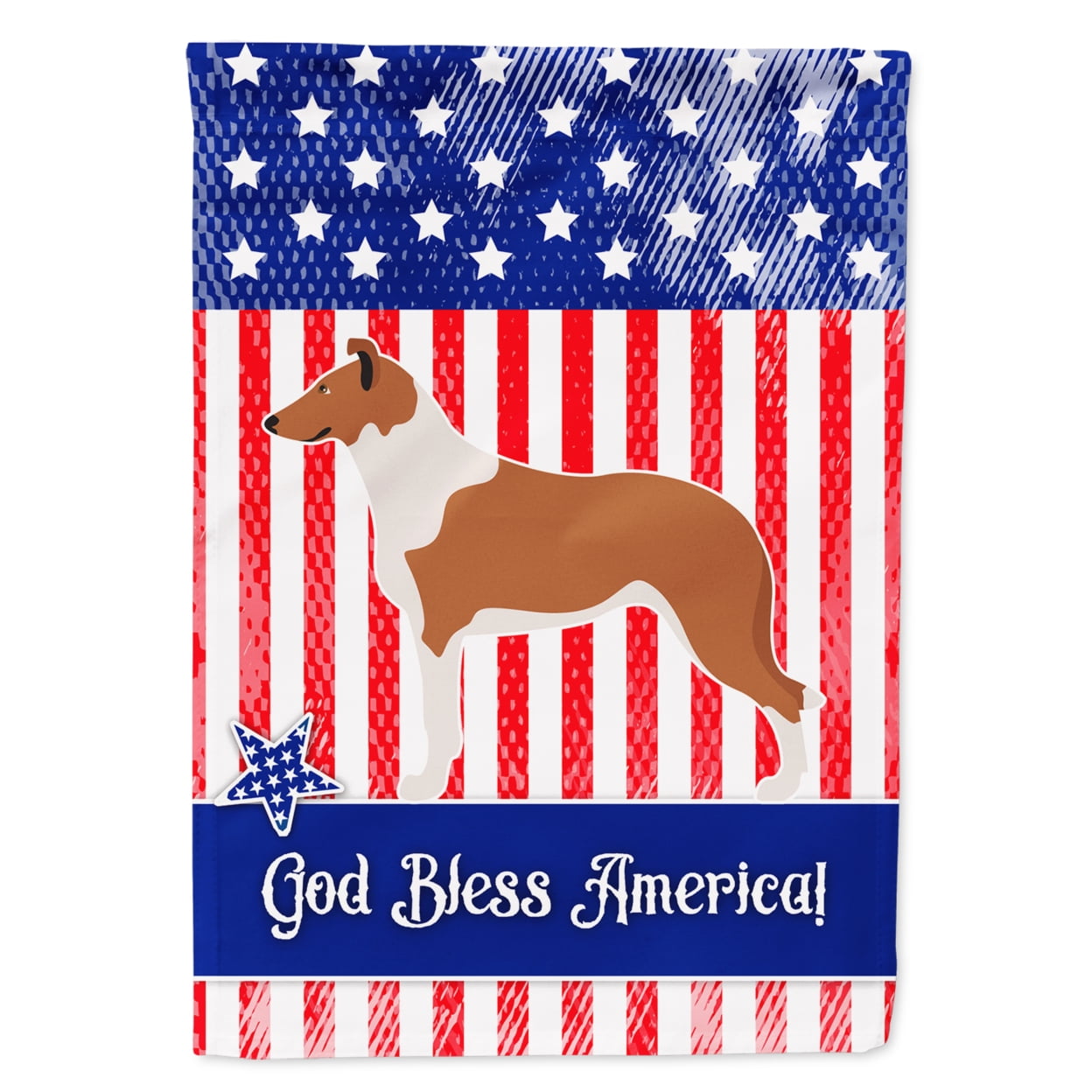 Carolines Treasures BB8423GF Smooth Collie American Flag Garden Size  Small multicolor