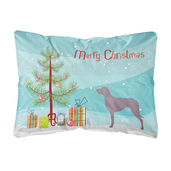 Carolines Treasures BB8442PW1216 Weimaraner Christmas Canvas Fabric Decorative Pillow, 12H x16W, multicolor