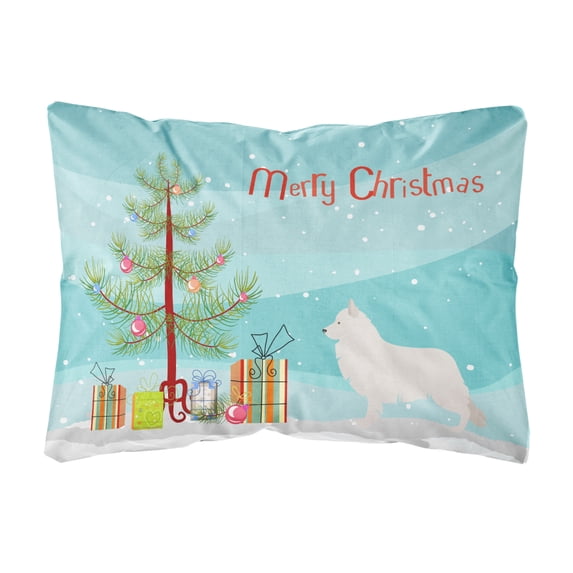 Carolines Treasures BB8454PW1216 Berger Blanc Suisse Christmas Canvas Fabric Decorative Pillow, 12H x16W, multicolor