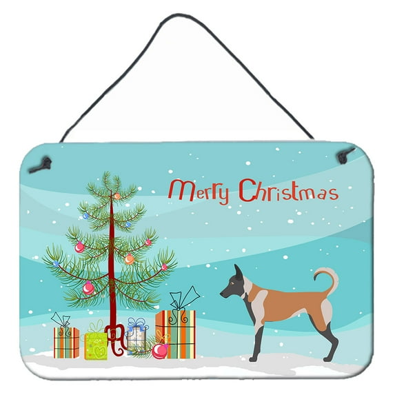Carolines Treasures BB8461DS812 Malinois Christmas Wall or Door Hanging Prints 8x12 multicolor