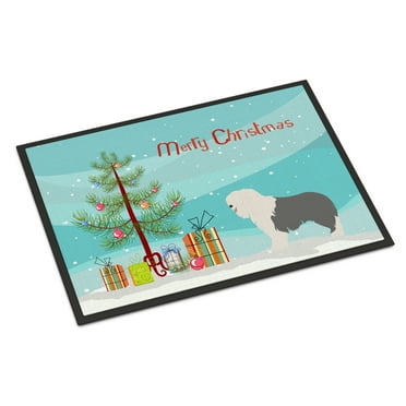 Carolines Treasures BB8466MAT Old English Sheepdog Christmas Door Mat Indoor Rug or Outdoor Welcome Mat 18x27 Doormat