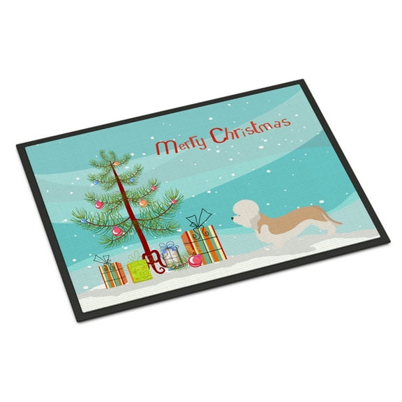 Carolines Treasures BB8474MAT Dandie Dinmont Terrier Christmas Door Mat Indoor Rug or Outdoor Welcome Mat 18x27 Doormat