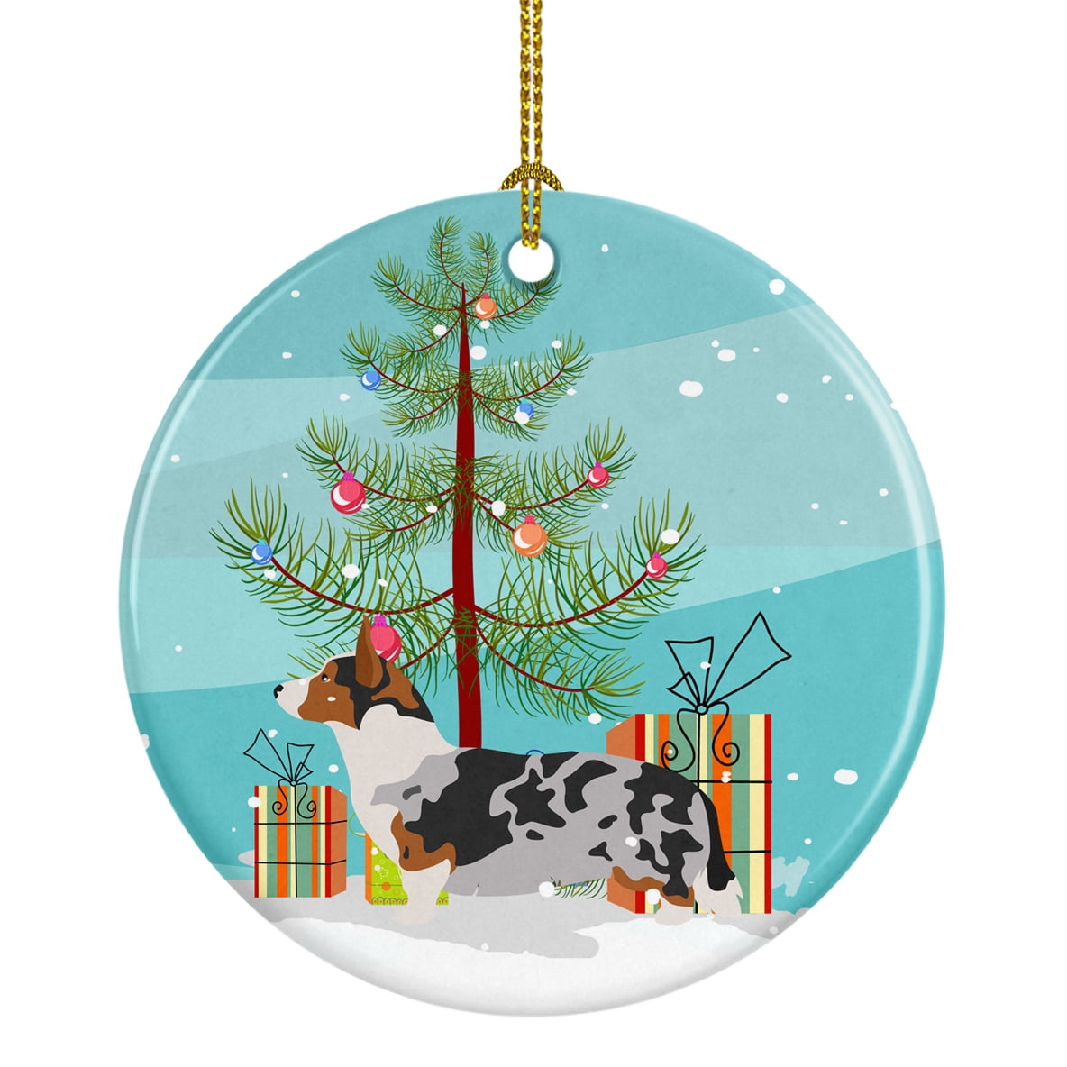 Customizable Porcelain Corgi Christmas Tree Ornament
