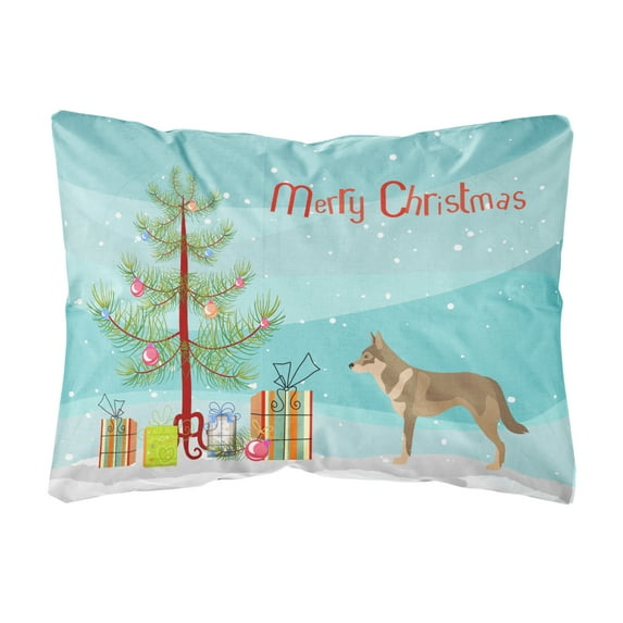 Carolines Treasures BB8497PW1216 Czechoslovakian Wolfdog Christmas Canvas Fabric Decorative Pillow, 12H x16W, multicolor
