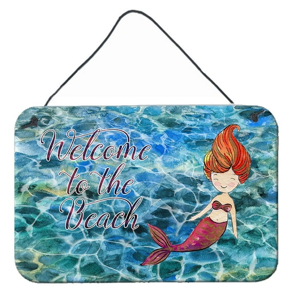 Carolines Treasures BB8521DS812 Mermaid Water Welcome Wall or Door Hanging Prints 8x12 multicolor