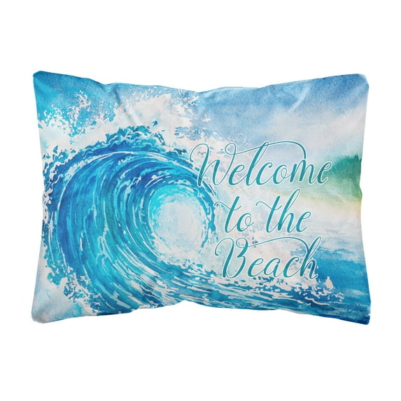 Carolines Treasures BB8529PW1216 Wave Welcome Canvas Fabric Decorative Pillow, 12H x16W, multicolor