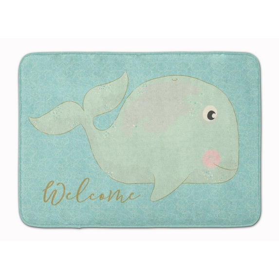 Carolines Treasures BB8533RUG Whale Welcome Machine Washable Memory Foam Mat