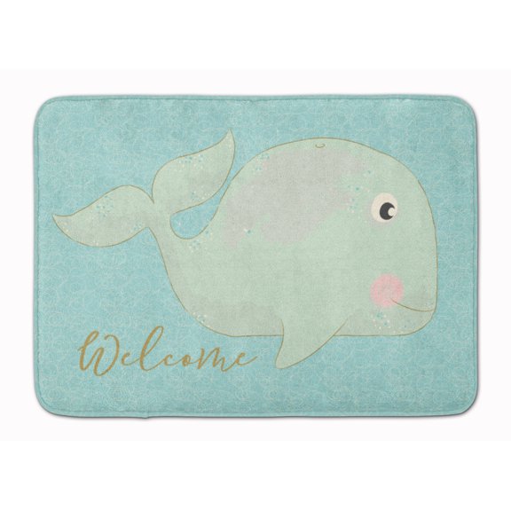 Carolines Treasures BB8533RUG Whale Welcome Machine Washable Memory Foam Mat
