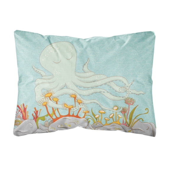 Carolines Treasures BB8538PW1216 Octopus Underwater Scene Canvas Fabric Decorative Pillow 12H x16W multicolor