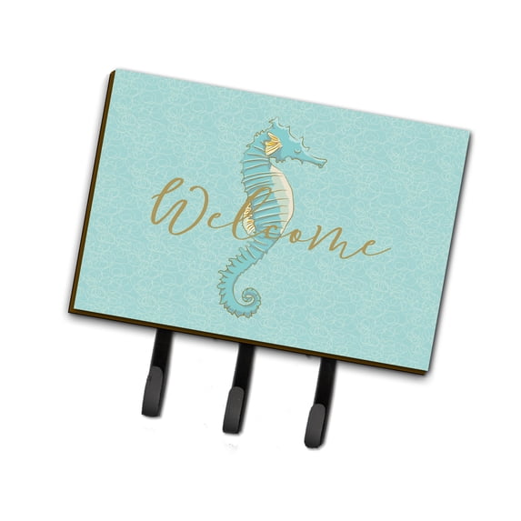 Carolines Treasures BB8547TH68 Seahorse Welcome Leash or Key Holder Triple Hook multicolor