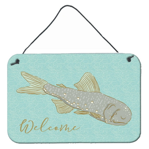 Carolines Treasures BB8550DS812 Fish Welcome Wall or Door Hanging Prints 8x12 multicolor