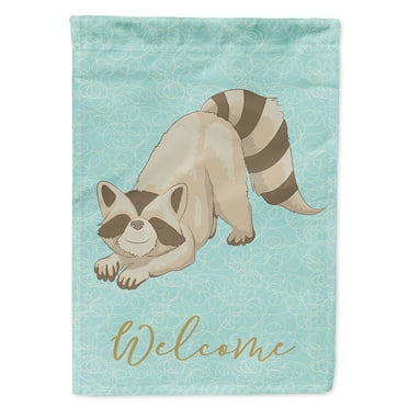 Carolines Treasures BB8569CHF Raccoon Welcome Flag Canvas House Size  Large multicolor