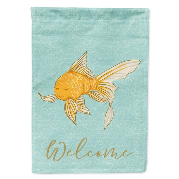 Carolines Treasures BB8579GF Gold Fish Welcome Flag Garden Size  Small multicolor