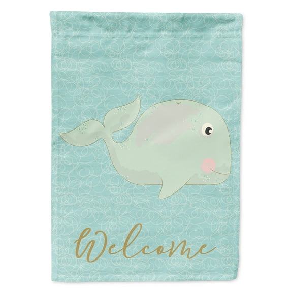 Carolines Treasures BB8586GF Whale Welcome Flag Garden Size  Small multicolor