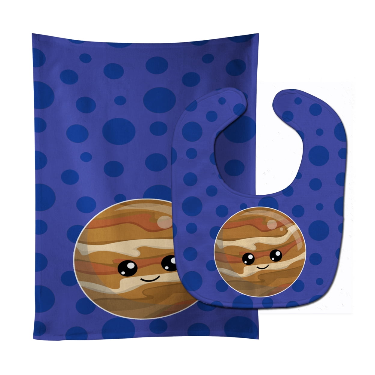 Carolines Treasures BB9036STBU Planets Baby Bib and Burp Cloth 11 x 18" multicolor