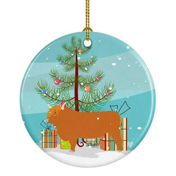 Carolines Treasures BB9187CO1 Highland Cow Christmas Ceramic Ornament