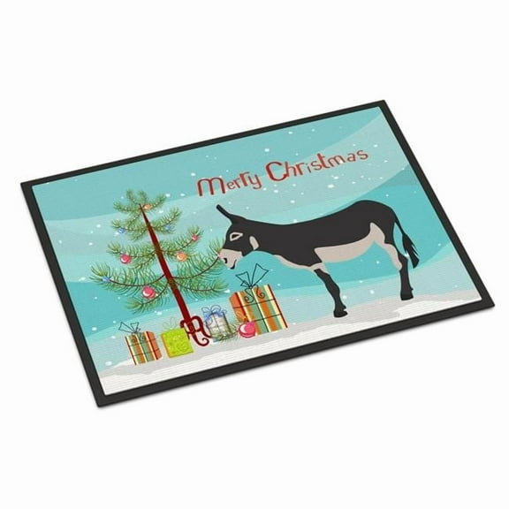 Caroline's Treasures BB9211MAT American Mammoth Jack Donkey Christmas Door Mat, Indoor Rug or Outdoor Welcome Mat 18x27