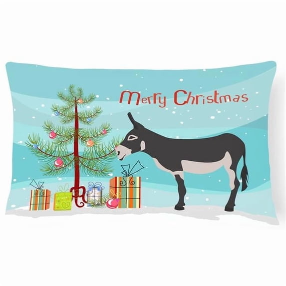 Carolines Treasures BB9211PW1216 Mammoth Jack Donkey Christmas Canvas Fabric Decorative Pillow, Teal, 12H x16W,