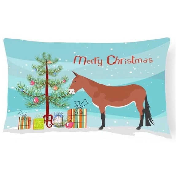 Carolines Treasures BB9212PW1216 Mule Christmas Canvas Fabric Decorative Pillow, Teal, 12H x16W, multicolor
