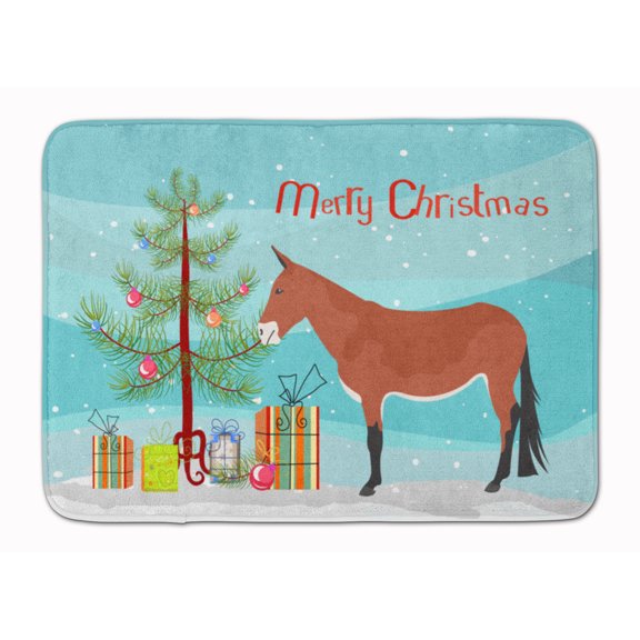 Carolines Treasures BB9212RUG Mule Christmas Machine Washable Memory Foam Mat Teal 19 X 27" multicolor