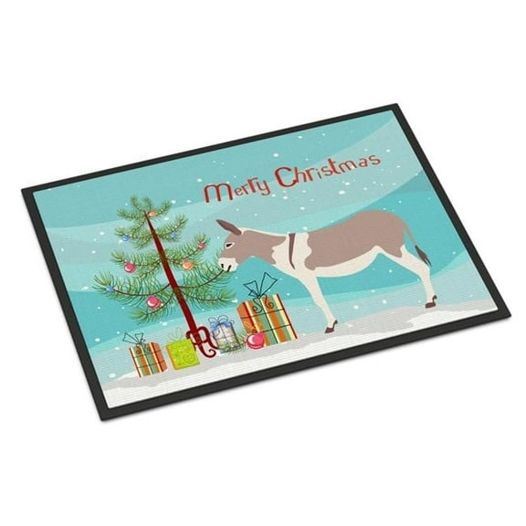 Caroline's Treasures BB9213JMAT Australian Teamster Donkey Christmas Door Mat, Indoor Rug or Outdoor Welcome Mat 24x36