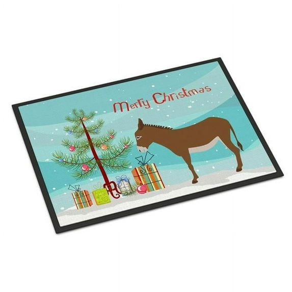 Caroline's Treasures BB9216MAT Cotentin Donkey Christmas Door Mat, Indoor Rug or Outdoor Welcome Mat 18x27 Doormat ,