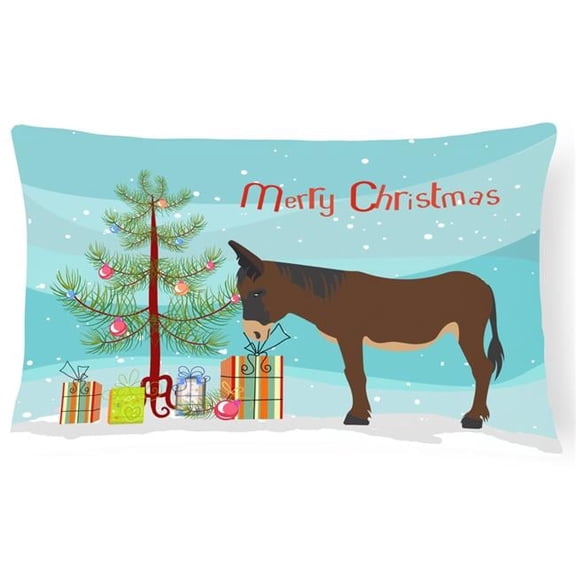 Zamorano-Leones Donkey Christmas Canvas Fabric Decorative Pillow