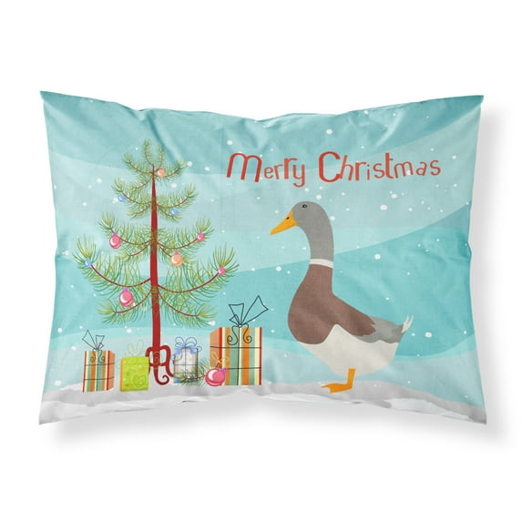 Carolines Treasures BB9230PILLOWCASE Saxony Sachsenente Duck Christmas Fabric Standard Pillowcase Teal Standard