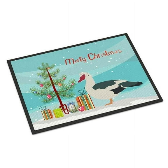 Caroline's Treasures BB9231MAT Muscovy Duck Christmas Door Mat, Indoor Rug or Outdoor Welcome Mat 18x27 Doormat , 27"L x