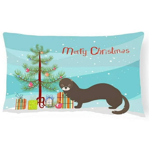 Carolines Treasures BB9235PW1216 Russian or European Mink Christmas Canvas Fabric Decorative Pillow, Teal, 12H x16W,