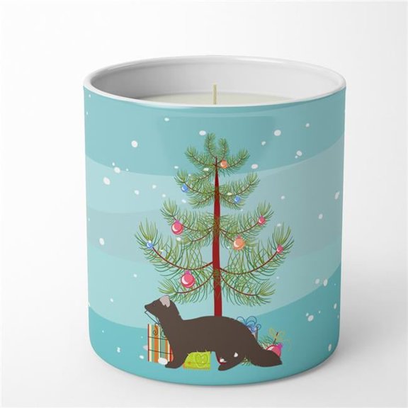 Carolines Treasures BB9236CDL 3.75 x 3.25 in. Unisex Sable Marten Christmas 10 oz Decorative Soy Candle, Teal